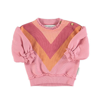 Baby sweater Multicolor triangle - roze
